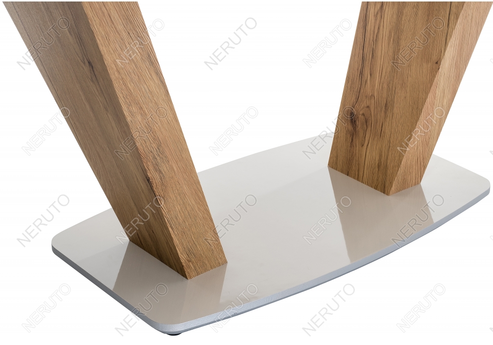 Стол на тумбе Petir белый / дуб монтана