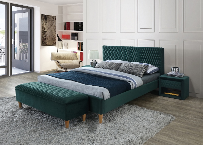 Двуспальная кровать Азуро,160, зеленая