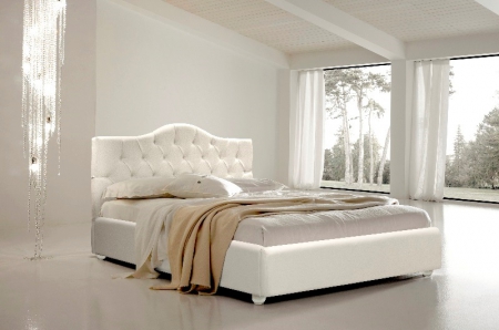 Кровать 2-х спальная с мягким элементом Амели